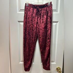 Womens High Waisted Jogger Pants Size Small in Maroon